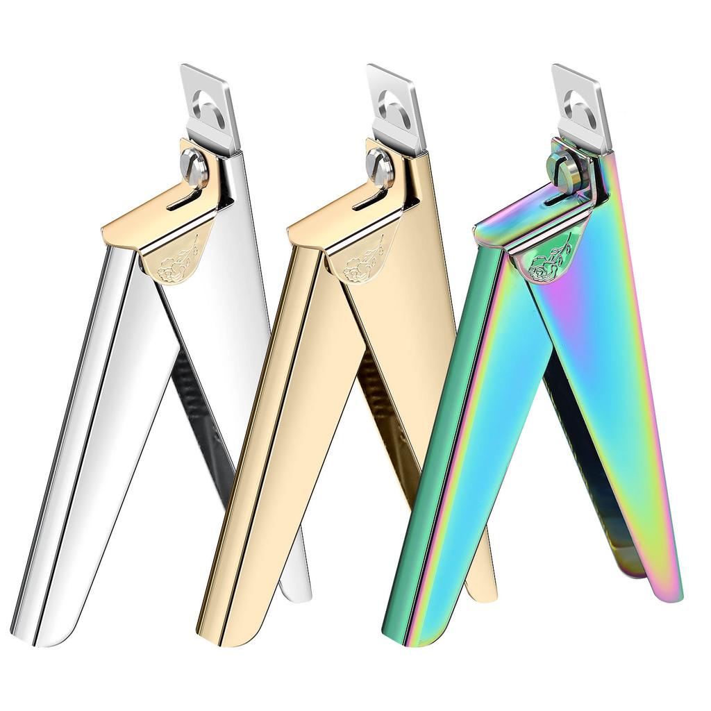 Nail Art Word Cut Ribbon Titanium French U-Shaped Scissors, Fake Nail Scissors Stainless Steel Nail Clippers Nail Extensions Cut Nail Clippers