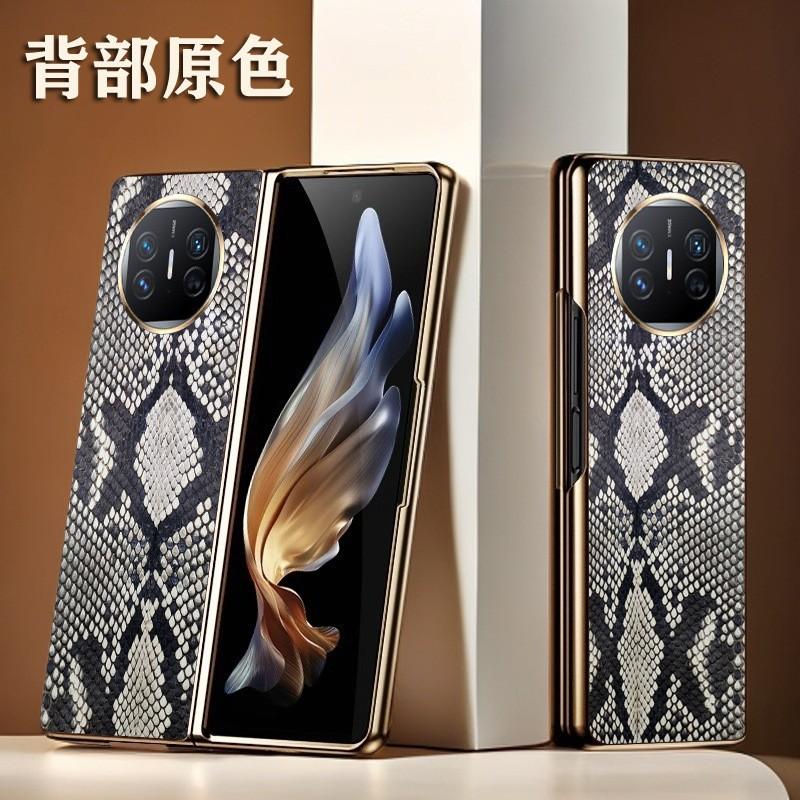 Genuine Python Leather Fold Phone Case Mate X5 X3 Shockproof Protective Cover