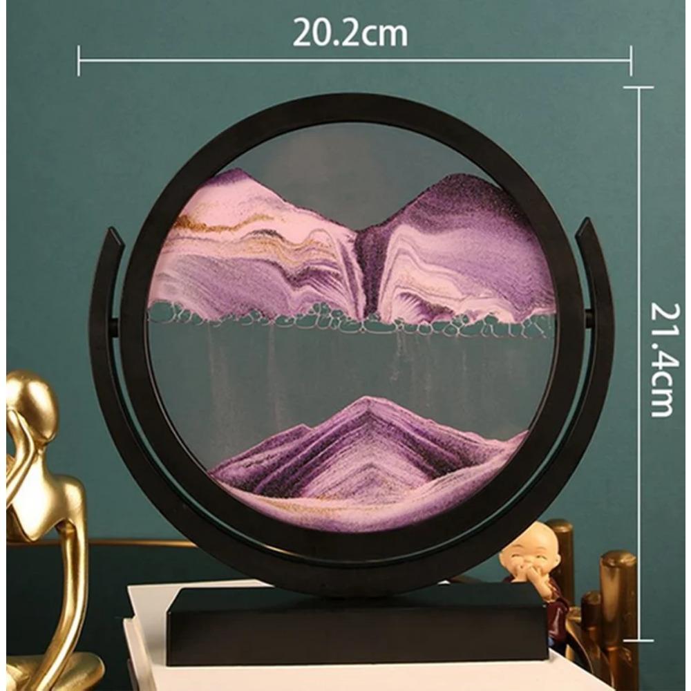 Art Flowing Sand Painting Rotatable Hourglass Picture Black Frame Glass Sand Clock Deep Sea Quicksand Home Decoration Sandglass