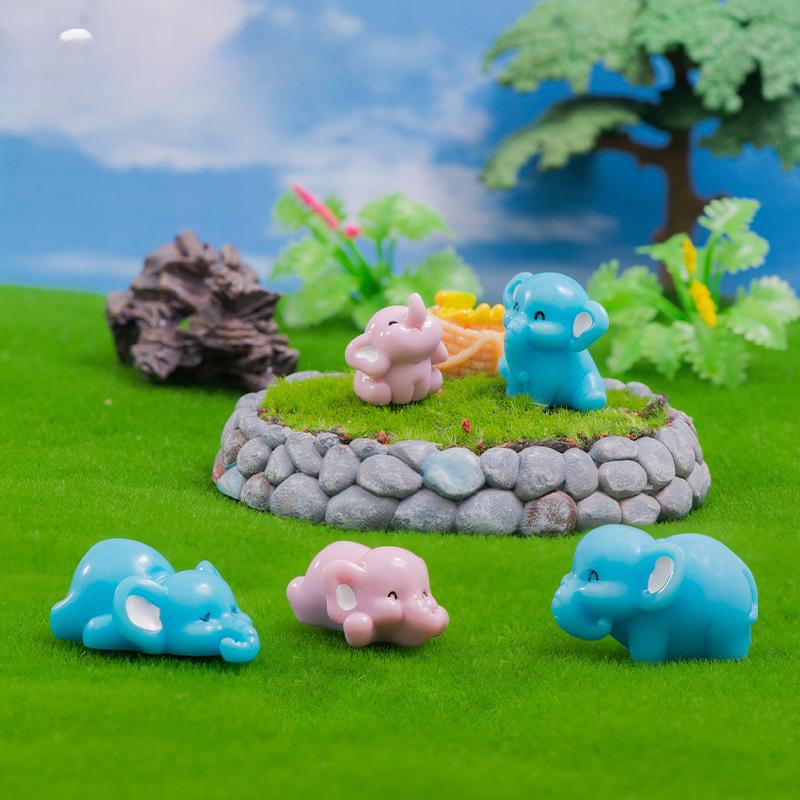 Микро-ландшафтные украшения, мультяшный милый слон, слон, поделки из смолы, садоводство, настольные украшения для автомобиля, украшения