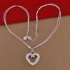 Корейское ожерелье Микки в форме сердца из стерлингового серебра 925 пробы с покрытием