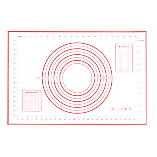 Silicone Baking Mat Non-Stick Pastry Dough Rolling Mat with Measurement Marks Heat-Resistant Cookies Fondant Making Mat Thick Baking Pad
