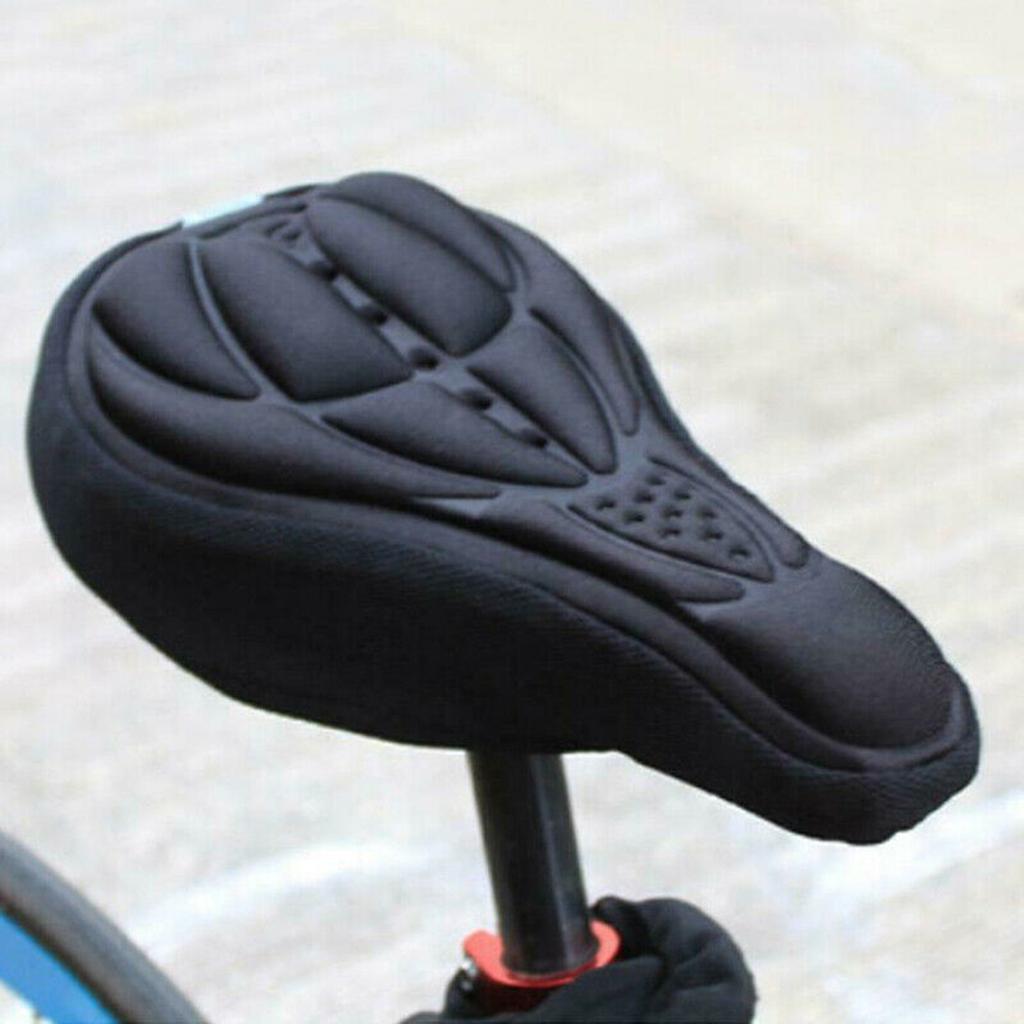 Bike 3D Saddle Seat Cover Bike Breathable Soft Comfort Pad Padded Cushion (Black)