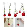 Multipurpose Charm Tomato with Green Leaves and Girl Figures Keyring Fashion Accessory for Trendy Women Ladies
