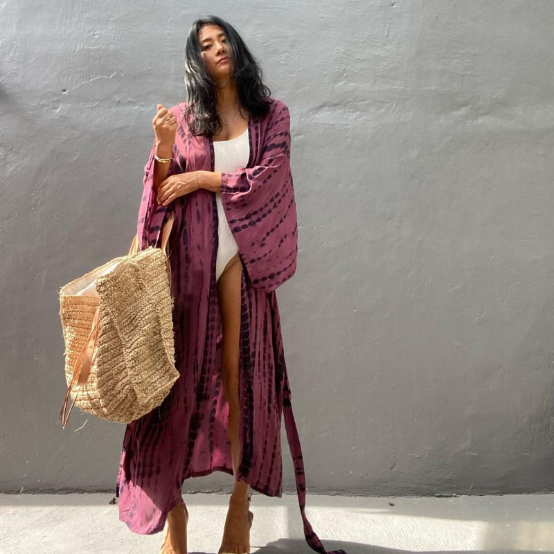 Женская мода весна осень цветные блоки принт длинный рукав свободная талия повседневные платья