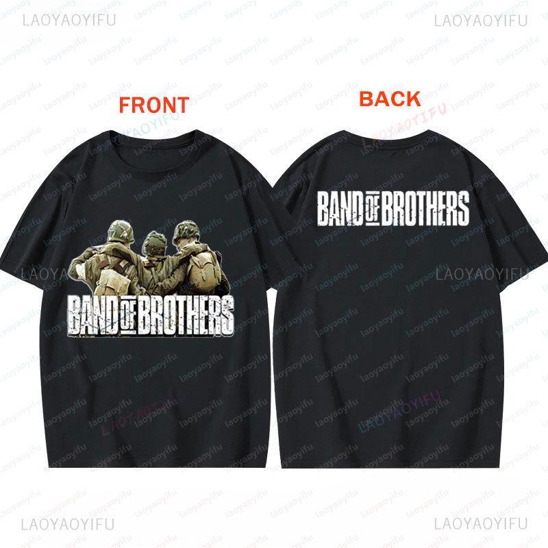 Tv Play Band Of Brothers Tshirt Retro Style Unisex Graphic T Shirts Summer Streetwear Casual Classics Two Side Printed Tee Top