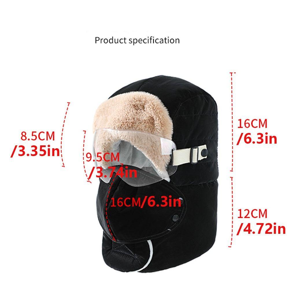 Ветрозащитная зимняя маска-очки Шапка Антизапотевание Очки Теплая лыжная шапка Простая шапка-ушанка для езды Русская