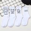 Мужские Женские Носки Хлопок Простота Аниме Дьявольская Гримаса Харадзюку Черно-Белые Граффити Модные Длинные Забавные Хип-Хоп Носки Унисекс medias