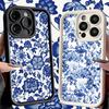 Чехол для телефона iPhone 17 Air 16E 15 16 Pro Max Сине-белый фарфоровый узор Чехол 14 Plus 13 12 Mini Мягкий корпус Силиконовый Забавный