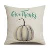 Thanksgiving Linen Pillowcase Autumn Pumpkin Print Pillow Cushion Cover
