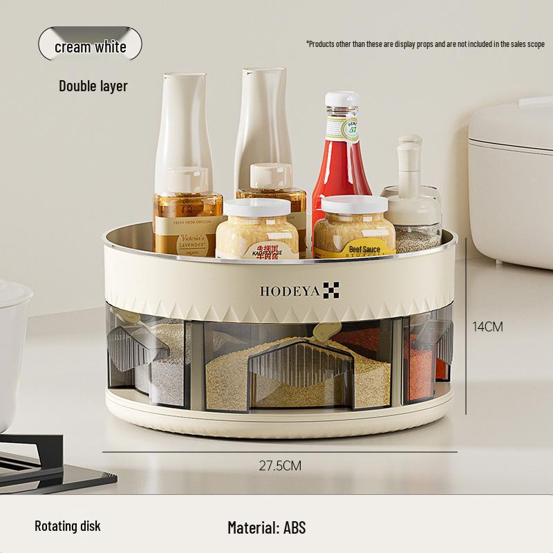 Вращающаяся кухонная полка для специй и органайзер для приправ - Многофункциональное угловое хранение для бутылок и банок