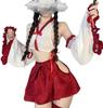 Sexy Shrine Maiden Cosplay Shrine Japanese Kimono Japanese Clothes New Year Costume Costume Transparent Erotic Temptation Extreme Red Costume Shrine