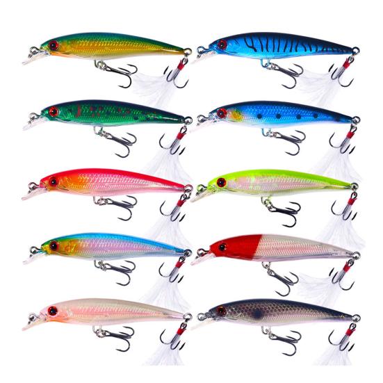 Рыболовная приманка Minnow 9 см / 6,7 г с тройными крючками, жесткая искусственная приманка, аксессуары для ловли форели и окуня в пресной и соленой воде