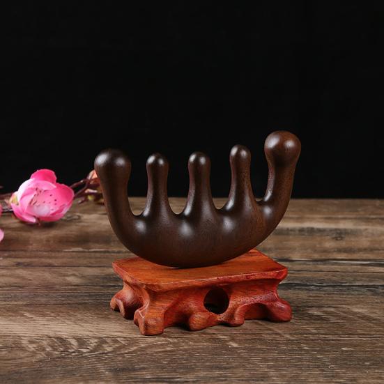 Деревянная расческа для массажа кожи головы с широкими зубцами, натуральный сандал, снятие стресса, подарок для роста волос, вьющиеся волосы