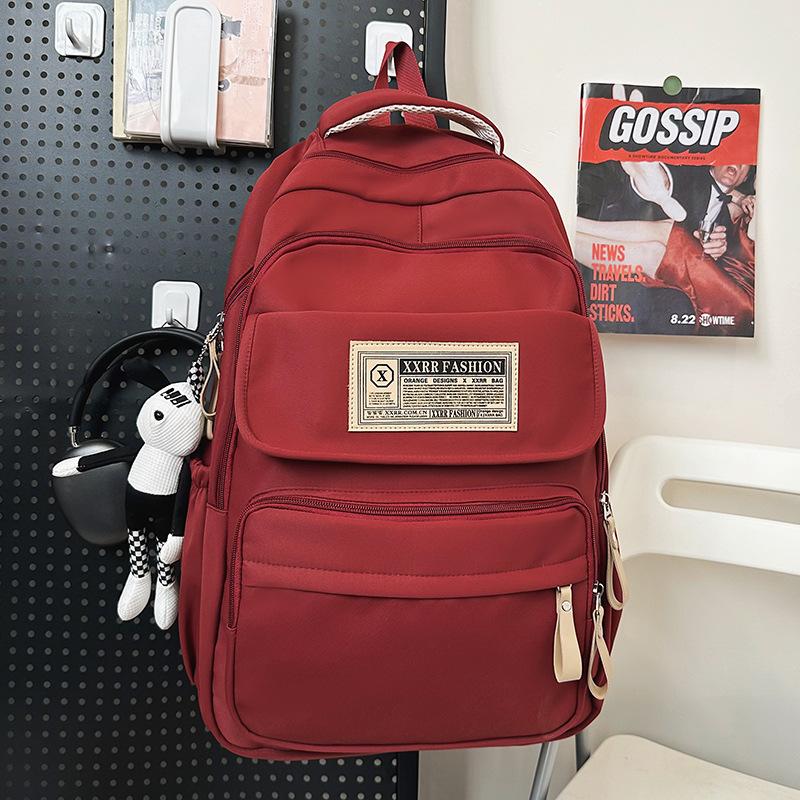 Школьные рюкзаки Студенты колледжа Девушки Старшеклассники Рюкзак большой вместимости Бордовый Рюкзаки для учеников средней школы