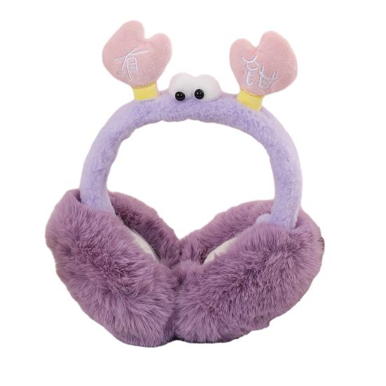 Наушники Дизайн Краба Мягкий Плюш Теплые Зимние Грелки для Ушей Складная Эластичная Повязка на Голову Зимняя Защита Ушей Наушники