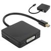 Адаптер 3-в-1 Mini DP to DP DVI HDMI 1080P High Definition Converter Cable для компьютера TVЧерный