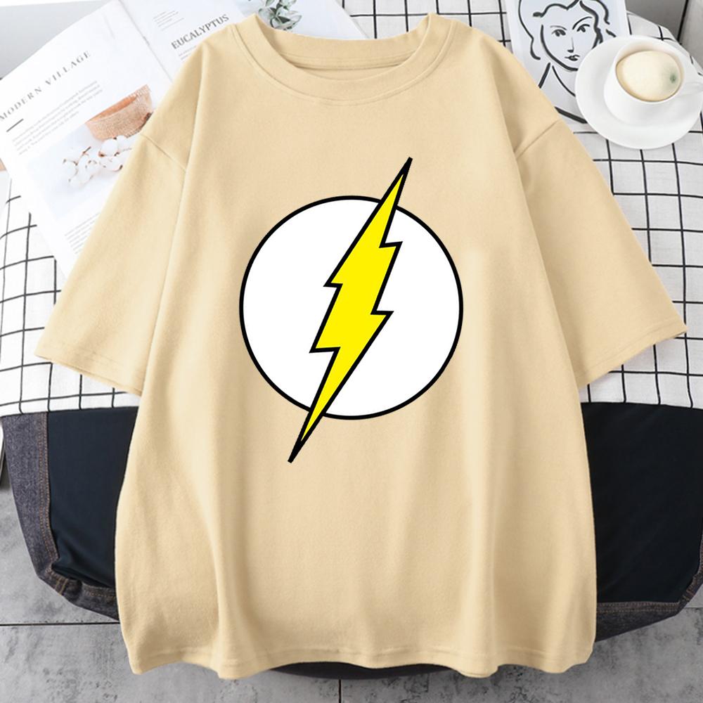 The BIG BANG Theory T Shirt The Lightning Print T-Shirt For Men Cotton Oversized Clothing Casual Street Short Sleeve Soft Tees