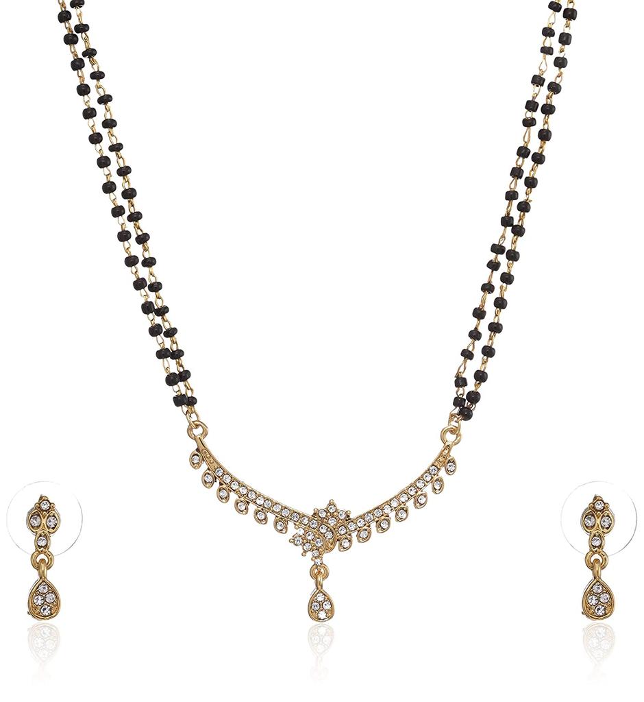 Ожерелья Estele с позолотой 24 карата, соединенные ветки, двойная линия Mangalsutra