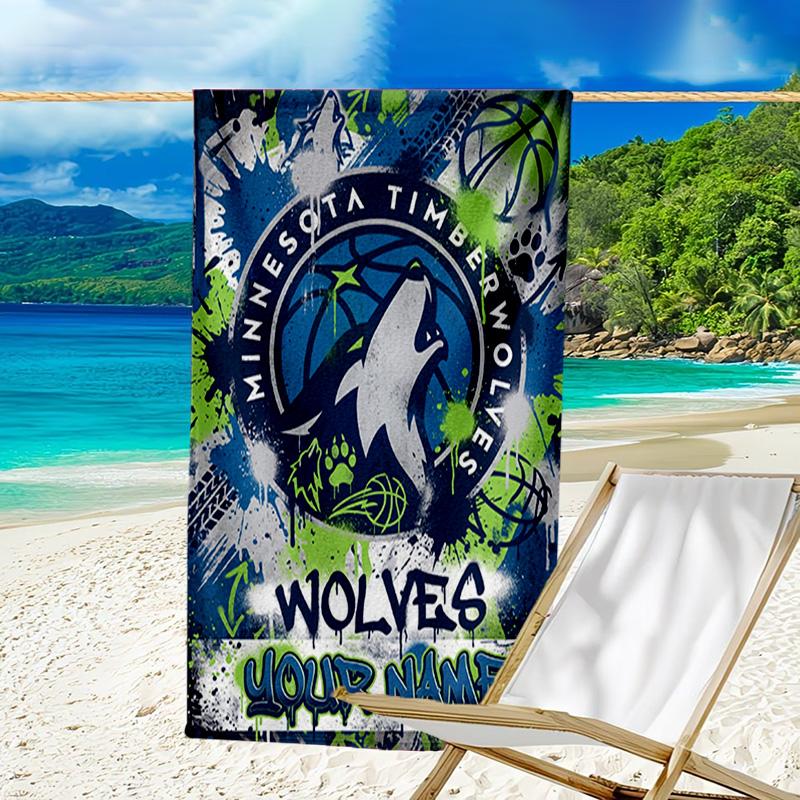 Custom Name Beach Towel Minnesota Logo Beach Towel, Soft Microfiber, Gift for Her/Him, Birthday, for Pool, Beach, Travel, Fan gifts