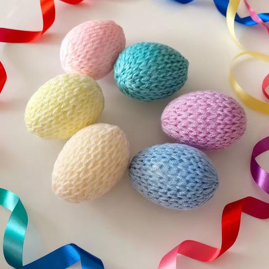 Декоративные пасхальные яйца Ручной работы Пастельные вязаные пасхальные яйца 2,36 дюйма Многоразовые весенние украшения для DIY корзин Украшения Настольное украшение