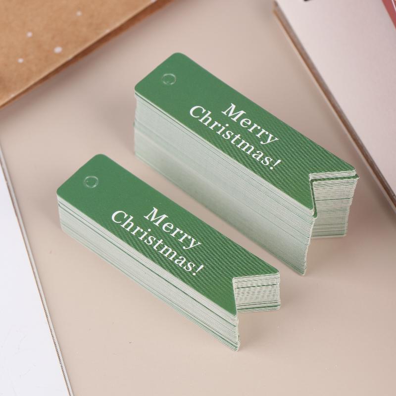 100 шт. Рождественские подарочные бирки, праздничные этикетки для подарков с надписью Merry Christmas, декоративные подвесные бирки