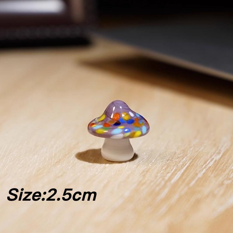 Семейство грибов Стеклянные украшения ручной работы Милая глазурованная фигурка гриба Мини-украшения для автомобиля Креативные праздничные подарки Оптом Новинка