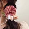 Милые резинки для волос с бусинами, розовая эластичная резинка для волос, винтажная цветочная резинка для волос, держатель для хвоста