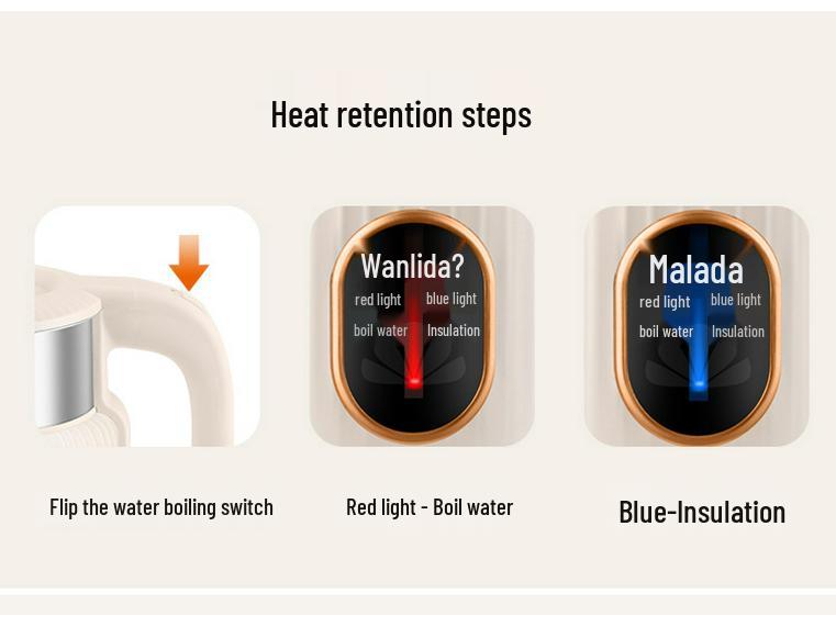 Электрический чайник Malata из нержавеющей стали с двойными стенками и умной изоляцией - Прочный для домашнего использования