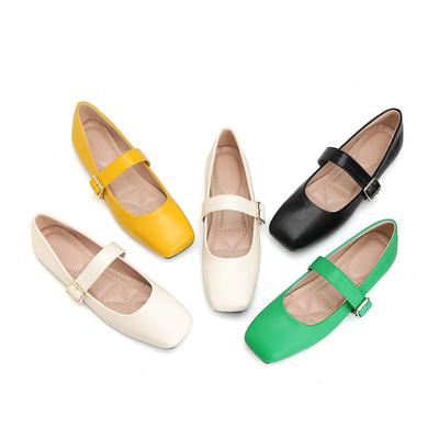 Женские туфли-лодочки с квадратным носком Туфли Мэри Джейн Удобные повседневные туфли без застежек Балетки с пряжкой на ремешке Офисные туфли Мэри Джейн для женщин