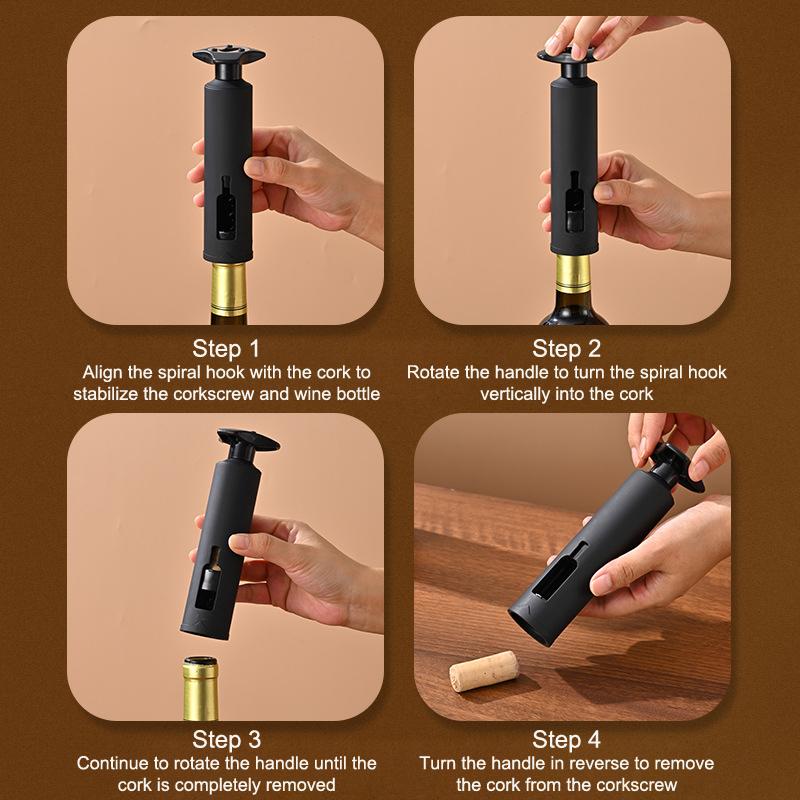 Wine Opener Manual Corkscrew Creative Bottle Opener for Sparkling Wine Portable Kitchen Tool Home Party Accessory