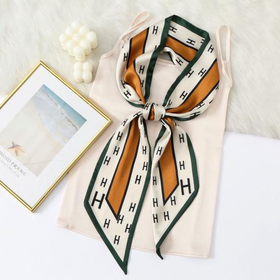 New Simulation Silk Long Scarf Fashionable Versatile Suit Double-Layer Scarf Decorative Bag Wrapped With Professional Scarf For Women