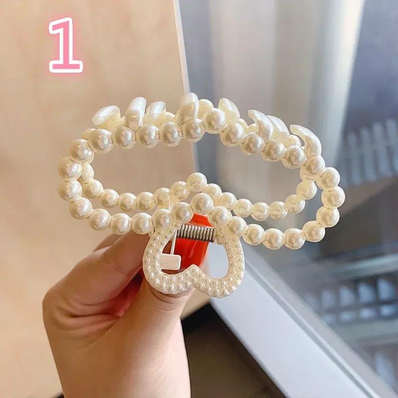 Летняя женская заколка для волос с жемчугом, геометрическая заколка-краб, шпильки, головной убор, заколки для волос «конский хвост», крабик, аксессуары для женщин, креативный подарок