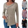 Women's Fashion Loose Button Collar Long Sleeve T-shirt Women's Irregular Base Shirt Top