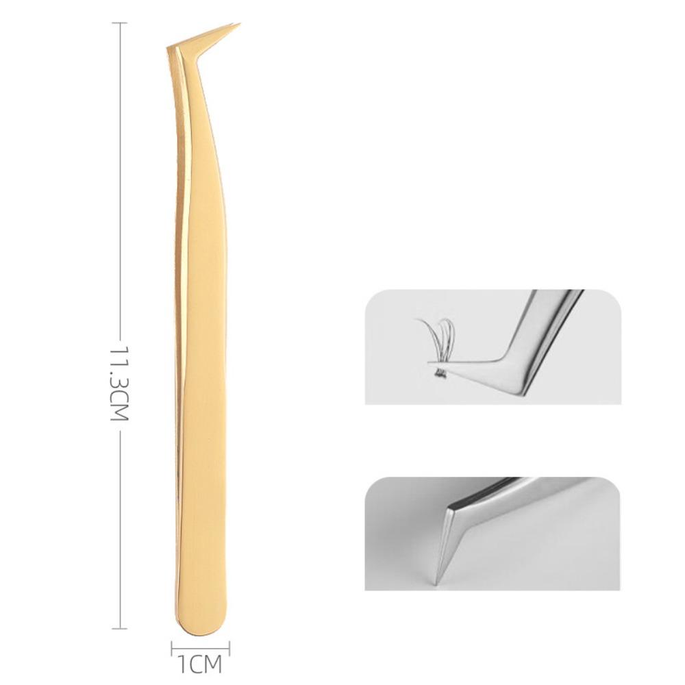 Пинцеты с изогнутым кончиком против скольжения Золотые прямые пинцеты Пинцеты для наращивания ресниц Аксессуары для макияжа