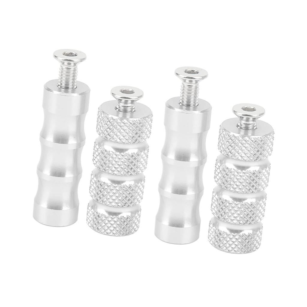 Soobu Motorcycle Brake Foot Pegs,Motorcycle Gear Shift Foot Pegs M6 6mm Mounting Bolts Rough Right Brake Side for Bikes (Silver)