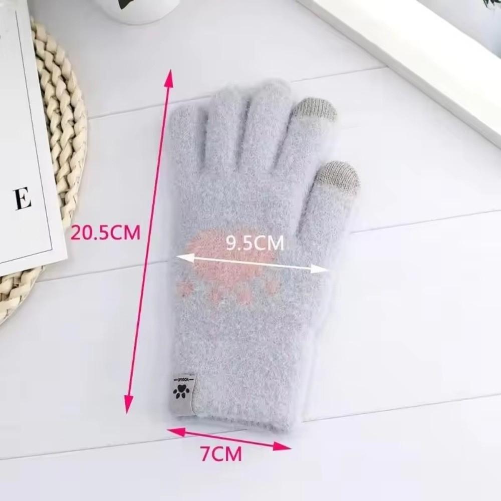 Перчатки с подкладкой из флиса с кошачьими лапками, теплые зимние варежки, новые перчатки для сенсорного экрана, зима