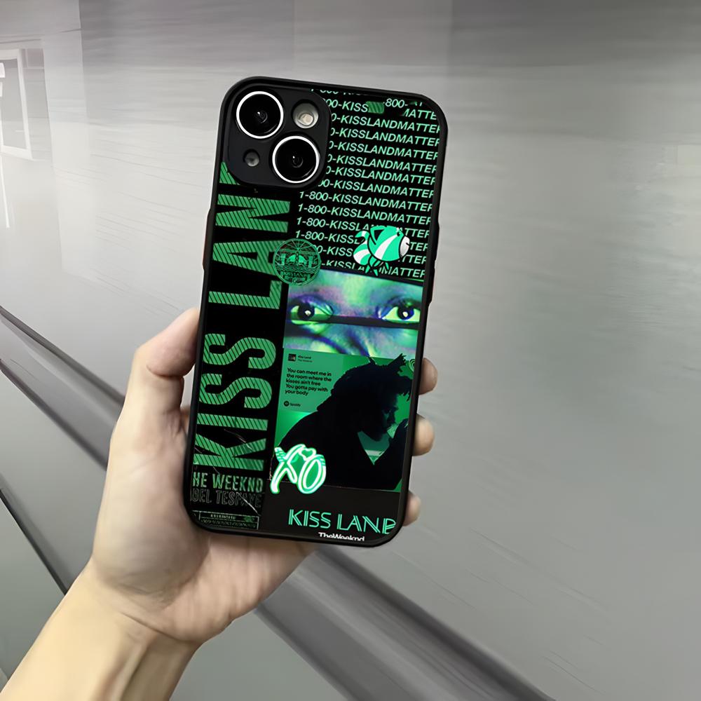 Чехол для телефона The Weeknd Kiss Land Для iPhone 17 16 15 14 13 12 Pro Max Xr Air Plus Черный Жесткий Чехол с Ощущением Кожи