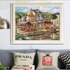 DIY 5D Diamond Painting Cross Stitch Diamond Embroidery Romantic Town Needlework Home Decorative