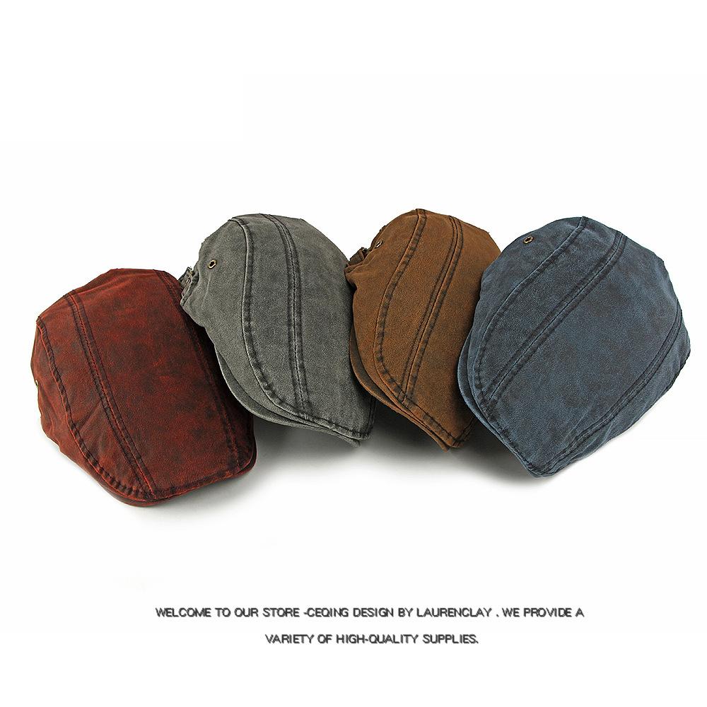 Осенняя хлопковая кепка Мужской берет Британская винтажная кепка-форвард Кепка с козырьком