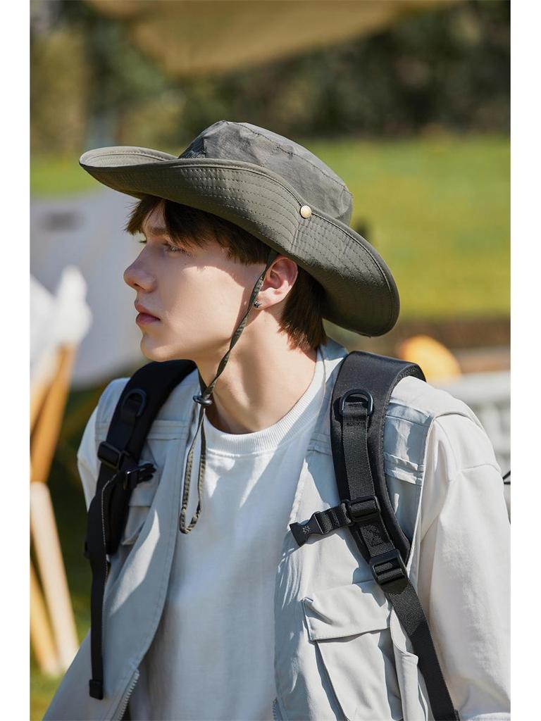 Men's Large Brim Sun Protection Hat for Fishing, Cycling, and Mountaineering
