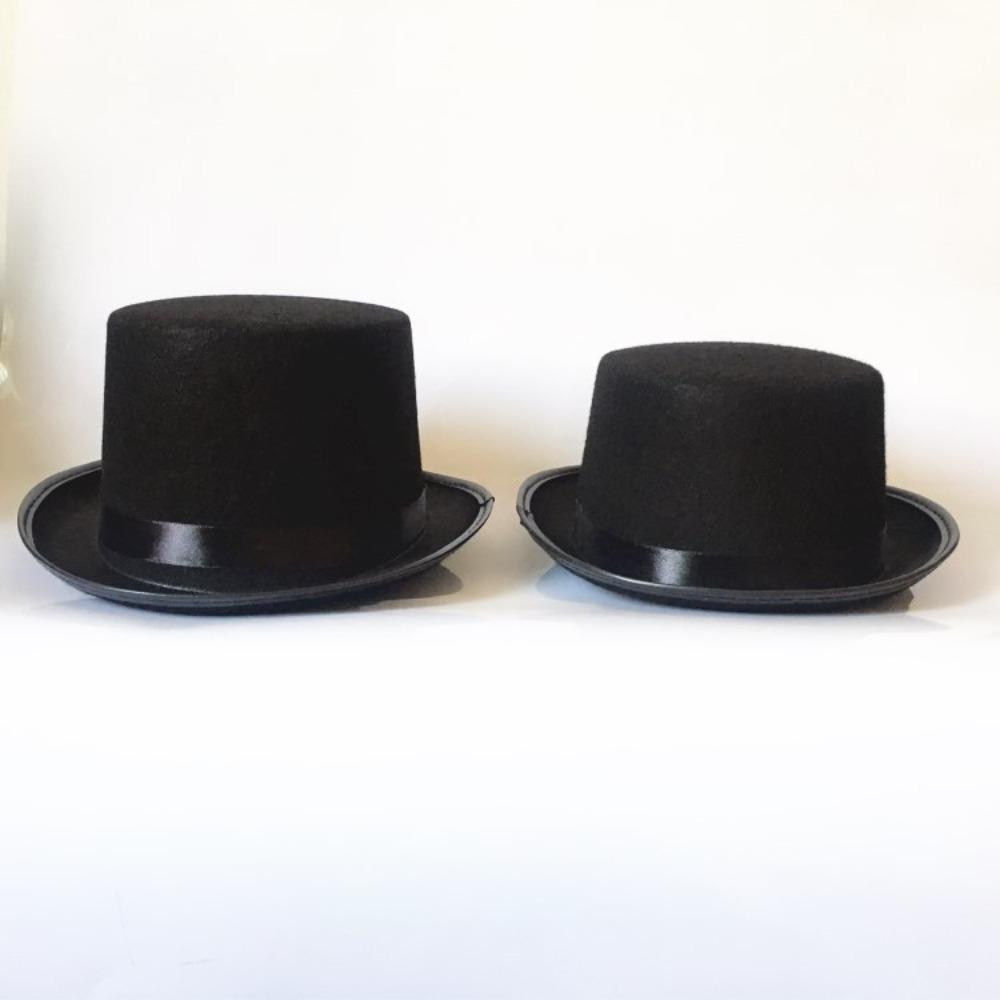 Elegant Magician Hat Fabric Gentleman Cap Deluxe Black Top Hat Stage Performances