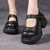 GKTINOO Retro Thick Soled Pumps Genuine Leather Wedges Shoes 2025 New Round Toe Versatile Women's Platform Shoes