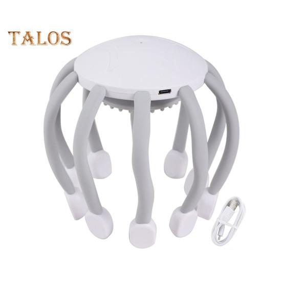 Беспроводной электрический массажер для кожи головы с 4 регулируемыми режимами, эргономичный дизайн, перезаряжаемый массажер для кожи головы с 10 зубцами