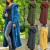 Women Autumn Winter Long Sleeve Knitted Cardigan Coat Casual Streetwear Hooded Sweater Coat Plus Size