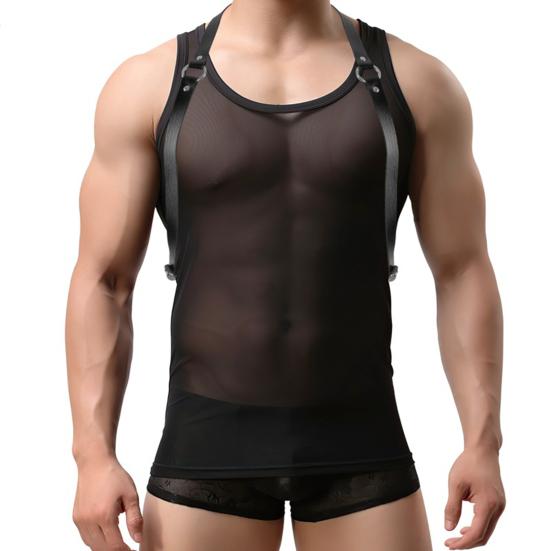 Men Women Punk Belt Punk Style Adjustable Faux Leather Harness with Buckled Straps Clothing Accessory