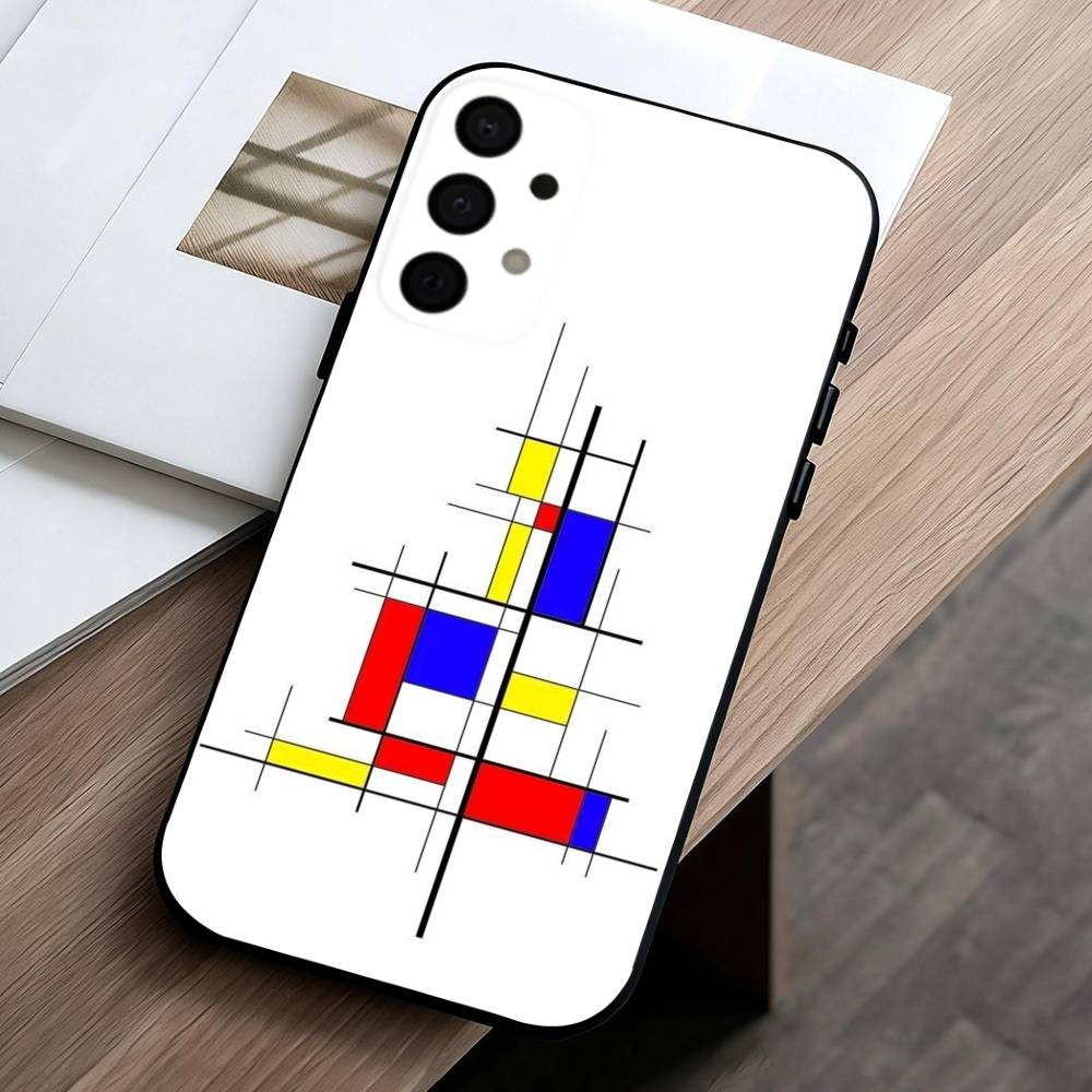 M-Мондриан-B-Баухаус A-Абстрактные Формы Чехол для Телефона Для Samsung Galaxy A73,A72,A71,A70,A53,A52,A51,Другие Мягкий Черный Чехол