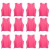 12Pcs Large Mesh Breathable Children Football Training Exercise Vest Rose Red Free Size
