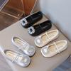 Girls' Small Leather Shoes 2025 Spring New Children's Temperament Square Head Ballet Shoes Rhinestone One-pedal Single Shoes