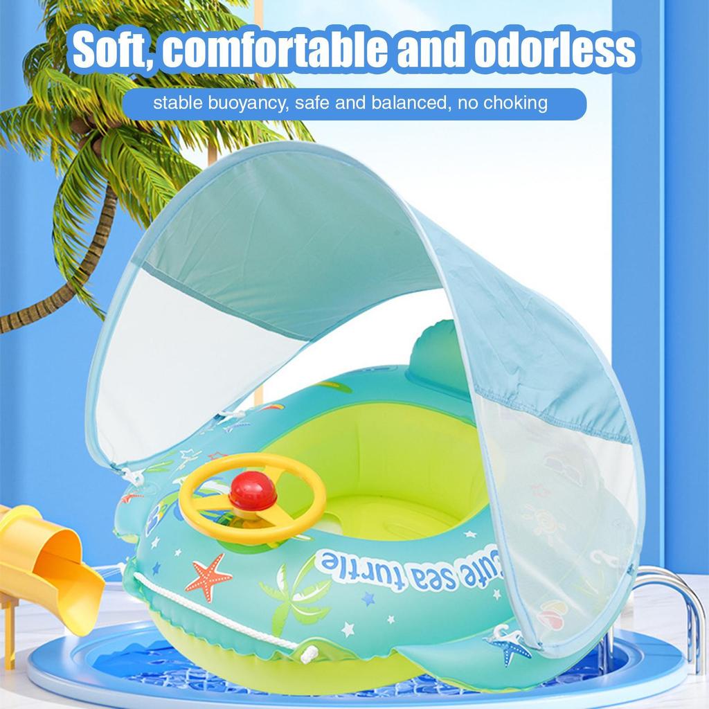 Детский надувной круг для плавания с навесом от солнца, надувная плавательная дорожка, летние круги для бассейна для детей, кольца для купания младенцев